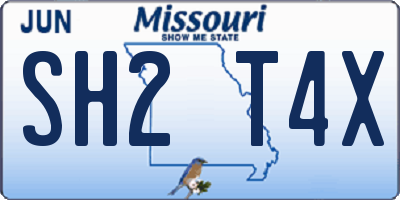 MO license plate SH2T4X