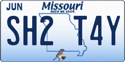 MO license plate SH2T4Y