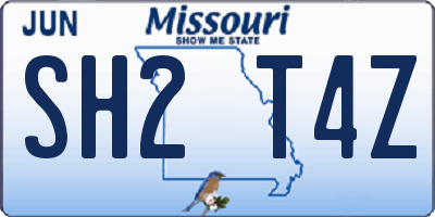MO license plate SH2T4Z