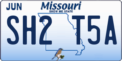 MO license plate SH2T5A
