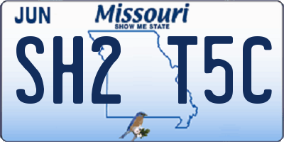 MO license plate SH2T5C