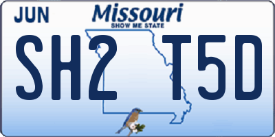 MO license plate SH2T5D
