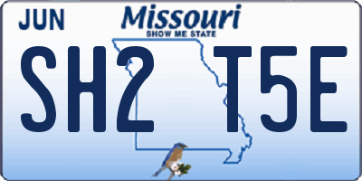 MO license plate SH2T5E
