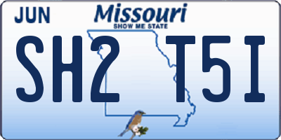 MO license plate SH2T5I