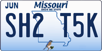 MO license plate SH2T5K