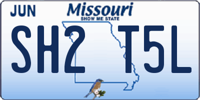 MO license plate SH2T5L