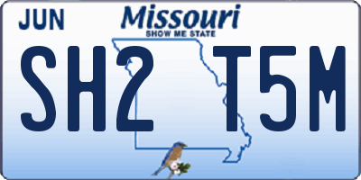 MO license plate SH2T5M