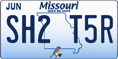 MO license plate SH2T5R