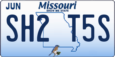 MO license plate SH2T5S