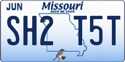 MO license plate SH2T5T