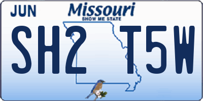 MO license plate SH2T5W