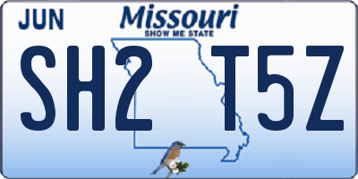 MO license plate SH2T5Z