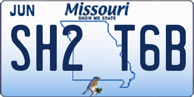 MO license plate SH2T6B