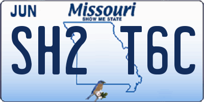 MO license plate SH2T6C