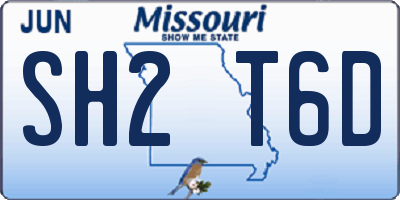 MO license plate SH2T6D