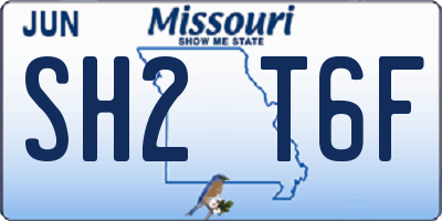 MO license plate SH2T6F