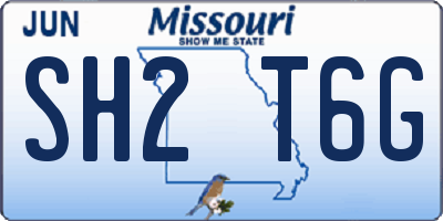 MO license plate SH2T6G