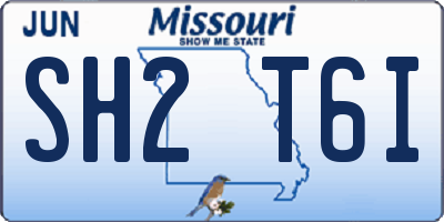 MO license plate SH2T6I