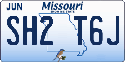 MO license plate SH2T6J