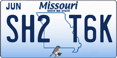 MO license plate SH2T6K