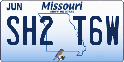 MO license plate SH2T6W