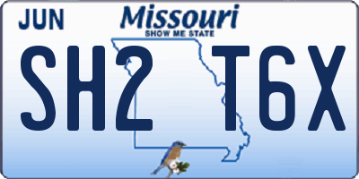 MO license plate SH2T6X