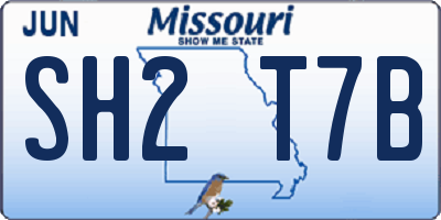 MO license plate SH2T7B