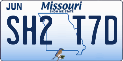 MO license plate SH2T7D