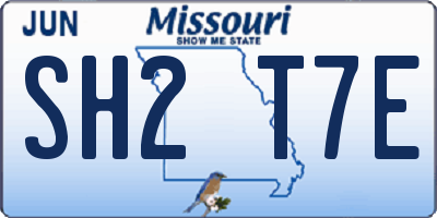 MO license plate SH2T7E