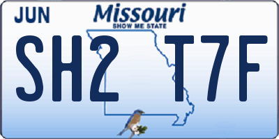 MO license plate SH2T7F