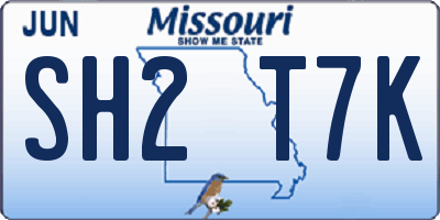 MO license plate SH2T7K