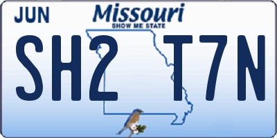 MO license plate SH2T7N