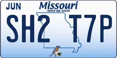 MO license plate SH2T7P