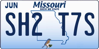 MO license plate SH2T7S