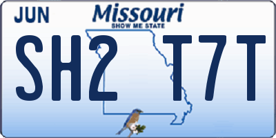 MO license plate SH2T7T