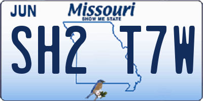 MO license plate SH2T7W