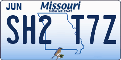 MO license plate SH2T7Z
