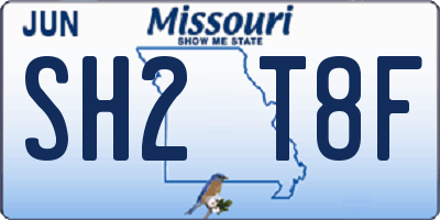 MO license plate SH2T8F