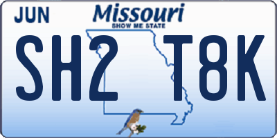 MO license plate SH2T8K