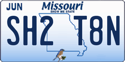 MO license plate SH2T8N