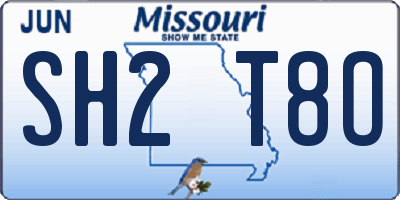 MO license plate SH2T8O