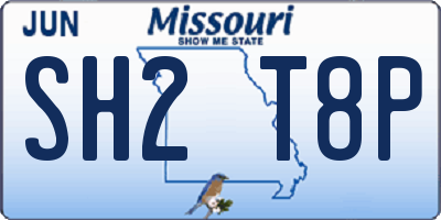 MO license plate SH2T8P