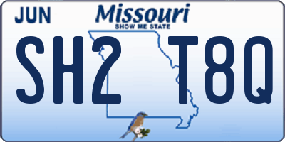 MO license plate SH2T8Q