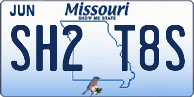MO license plate SH2T8S