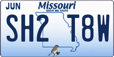MO license plate SH2T8W