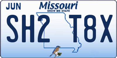 MO license plate SH2T8X