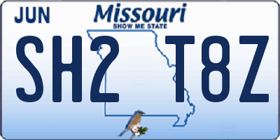 MO license plate SH2T8Z
