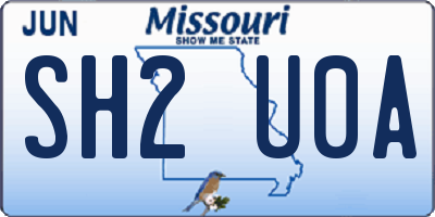 MO license plate SH2U0A