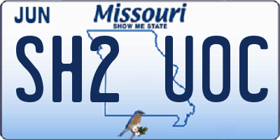 MO license plate SH2U0C