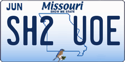 MO license plate SH2U0E